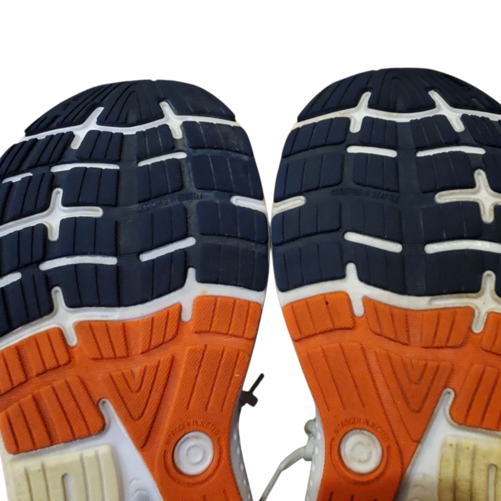 Brooks Ghost 16 Running Shoe White/ Peacoat/ Orange, Mens 12 MSRP $160 - Picture 15 of 16